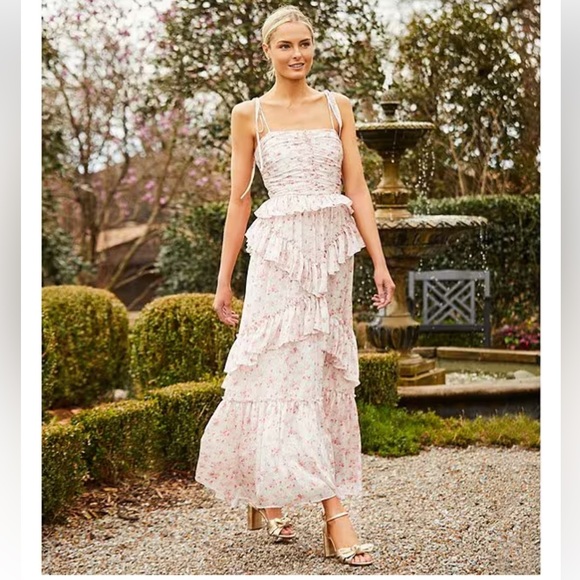 NWT ANTONIO MELANI Catalina Square Neck Crinkled Chiffon Sleeveless Maxi Dress - Picture 2 of 14